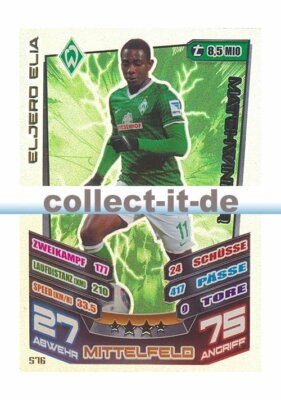 Match Attax Extra 13/14 - 576 - ELJERO ELIA - SV Werder Bremen - Matchwinner