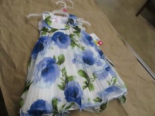 Girl's Jessica Ann Blue Floral 2 PC Dress Set - FREE SHIPPING