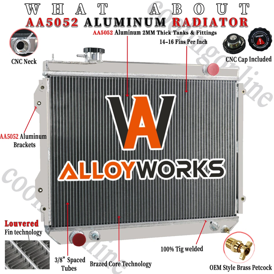 3 Row Radiator For 95-2004 1996 97 98 99 01 02 2003 Toyota Tacoma 2.4L 2.7L 3.4L - Image 3 of 4