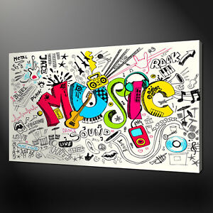 Music Dudle Graffiti Design Canvas Print Picture Wall Art Free Fast Uk Delivery Ebay