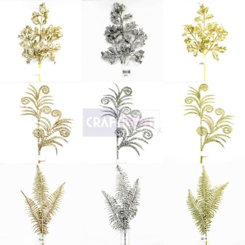 Christmas Artificial Glitter Spray Flowers Florist Crafts Tall Large