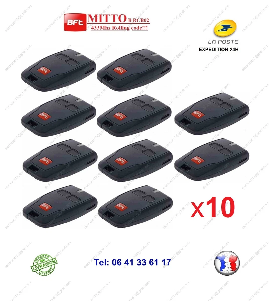 x10 TÉLÉCOMMANDE BFT Mitto 2 MITTO B RCB 433,92 Mhz