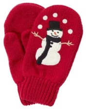 NWT Gymboree Boy SNOW CHILLIN' Dark Red Snowman Sweater Mittens 12 18 24