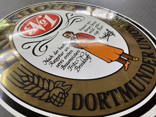 Brinkhoffs Dortmunder Union riesiges Emailschild Lagerschild von Boos & Hahn