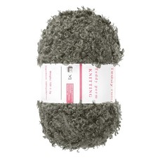 Fur Yarn Soft Fluffy Chunky Yarn Fuzzy Yarn Deep Gray for Crocheting, 50m