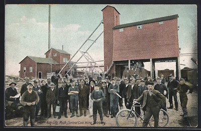 Bay City, MI, Central Coal Mine, Ansichtskarte 