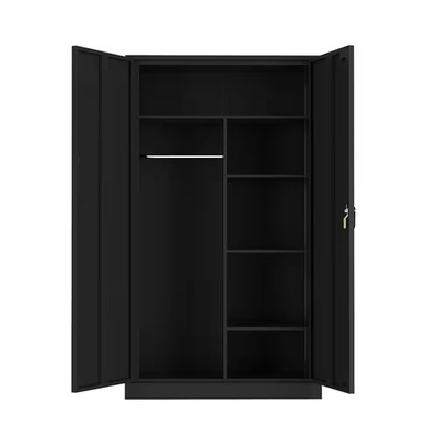 Combination Storage Cabinet 17.7''D X 35.4''W X 72''H Black Metal Locker Storage Ho