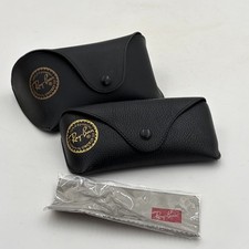2- Ray-Ban Eyeglasses/Sunglasses Black Leather Large  Standard Case ONLY
