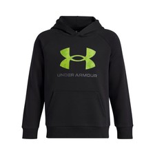 Under Armour Boys' Rival Fleece Big Logo Print Fill Hoodie, 002 Black / /