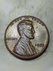 1955 Lincoln Head Wheat penny Obverse Off Center Strike No Mint              #71