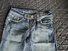 Grace in LA Straight Flair Low-rise Jeans Distressed Pretty Rhinestones Size 27 — photo 2