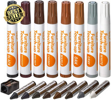 Furniture Repair Kit Wood Markers - Set of 17 - Markers and Wax Sticks with Shar