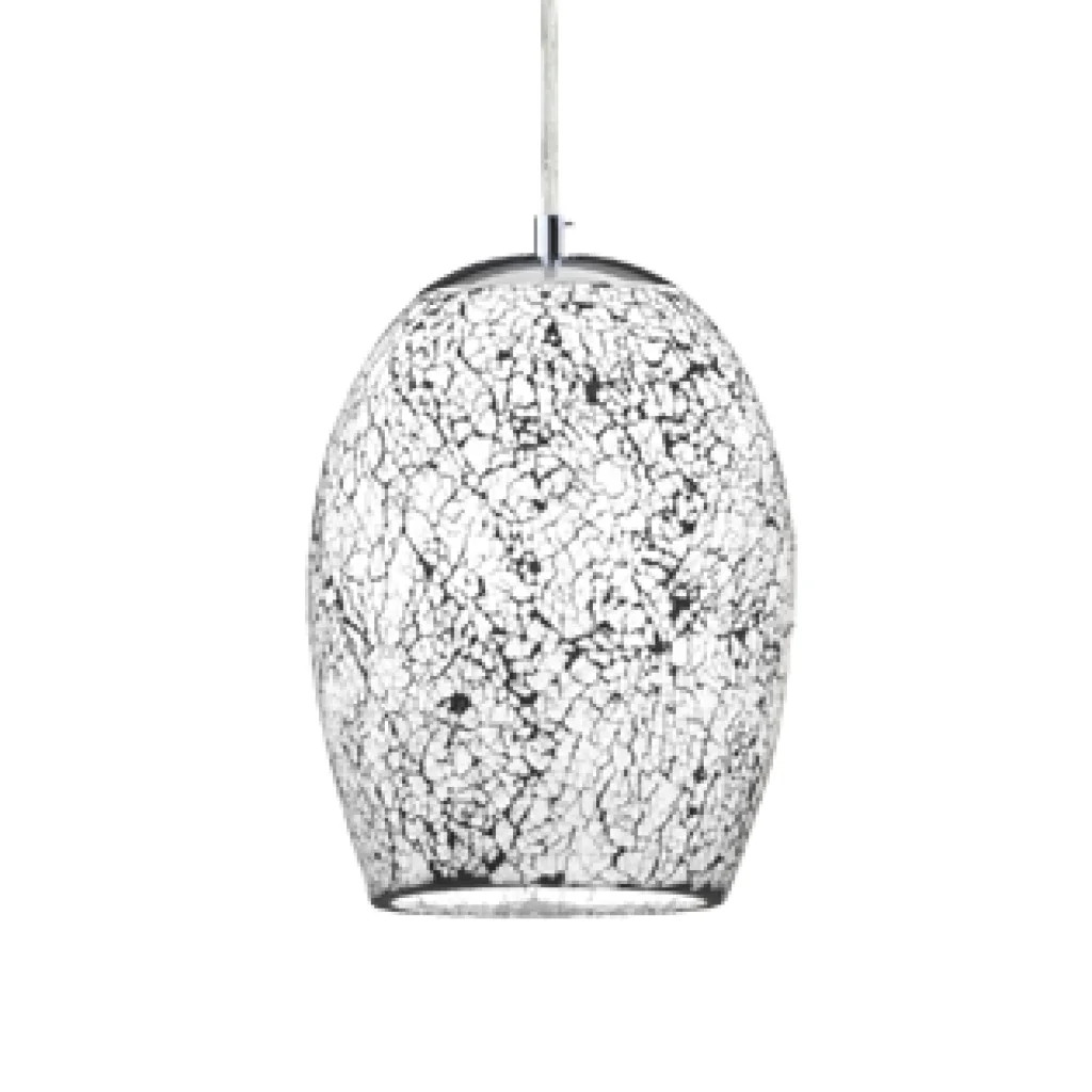 Ceiling Light Black Crackle White Searchlight 8069WH