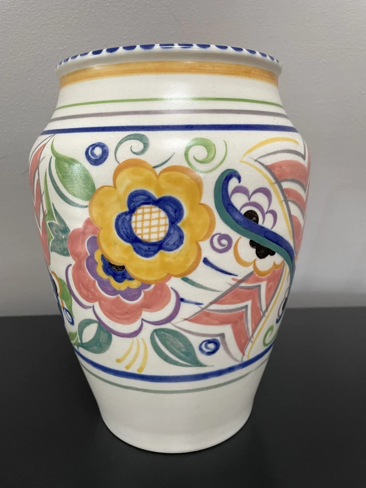 TRUDA CARTER ART DECO POOLE POTTERY KK VASE C.1930-38 Stabler Adams 9.5”  - Image 2 of 4