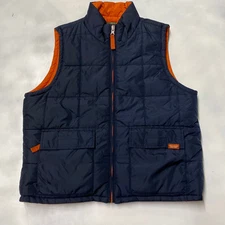 Mens Vintage Abercrombie Puffer Vest Blue Orange Y2K Medium 1990s