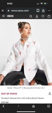 Blusa de satén de manga larga con estampado de langosta bordada Trendyol para mujer talla M/L
