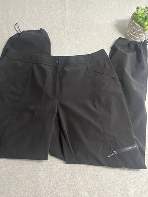 7. Zenergy By Chico's Pants Women's Sz 1 (8) Black Cargo Pocket Bottom Cuff Snap