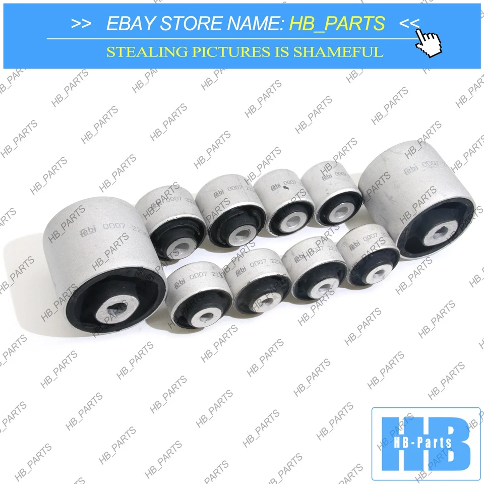 10X FEBI Front suspension control arm bushings kit for Audi A4 A5 A6 A7 Q5 11-18 Foto 4 de 4