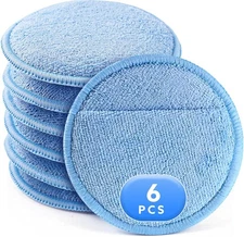 6 PCS Wax Applicator Pads, 5-inch Diameter Polishing Pad with Finger Blue 