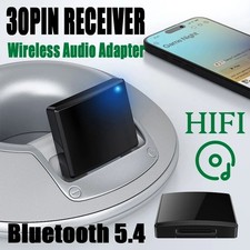 Bluetooth 5.1 Music Audio Adapter Receiver 30 Pin Dock Speaker for iPhone iPod