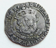 A848 - Henry VIII Billon Hammered Groat. 1544-47 Third Coinage, Lis Mintmark