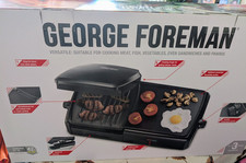 George Foreman Large Electric Grill & Griddle, Non-Stick Temp Control, Black