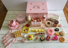 Mother Garden Pretend Wooden Play Food Strawberry Donuts Coffee Tea Egg HUGE LOT