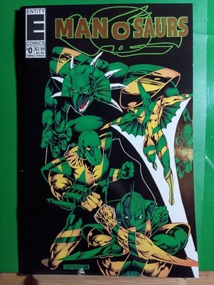 1994 Entity Comics Manosaurs Issue 0 Tatsuya Ishida Gold Foil Cover Artist