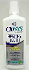 CloSYS Silver Healthy Teeth Sensitive Mouth Rinse Wash Gentle Mint 32oz Ex 05/27