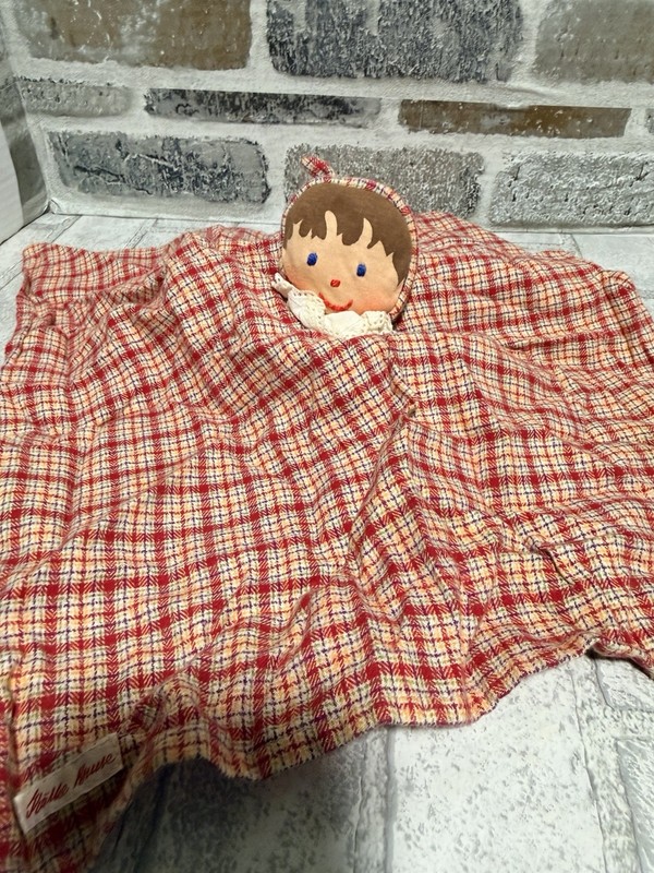RareVintage Original Kathe Kruse Das  Lovey Security Blanket Flannel Doll Head