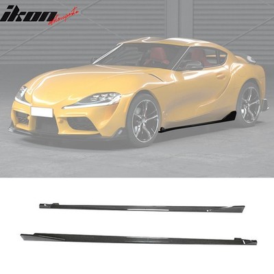 Fits 20-26 Toyota GR Supra A90 A91 MZ Speed Side Skirts Gloss Carbon Fiber CF