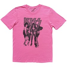 KISS T-Shirt: Dressed To Kill (Pink) OFFICIAL NEW