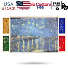 360-Degree Rotatable Puzzle Board with Drawers Cover - 1000 Piece Storage