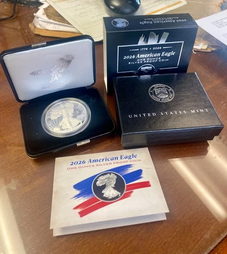 1776 - 2026 W Proof American Silver Eagle 1 oz OGP 250th Anniversary Bell Privy