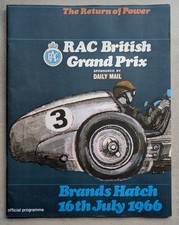 BRITISH GRAND PRIX 1966 Brands Hatch F1 Official Programme  - Pristine