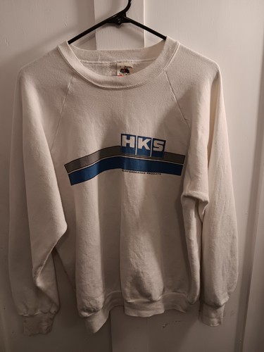 HKS Performance Products White Sweatshirt Men's Large Rare 