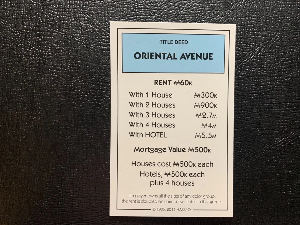 Blue Monopoly Game Cards for sale | eBay