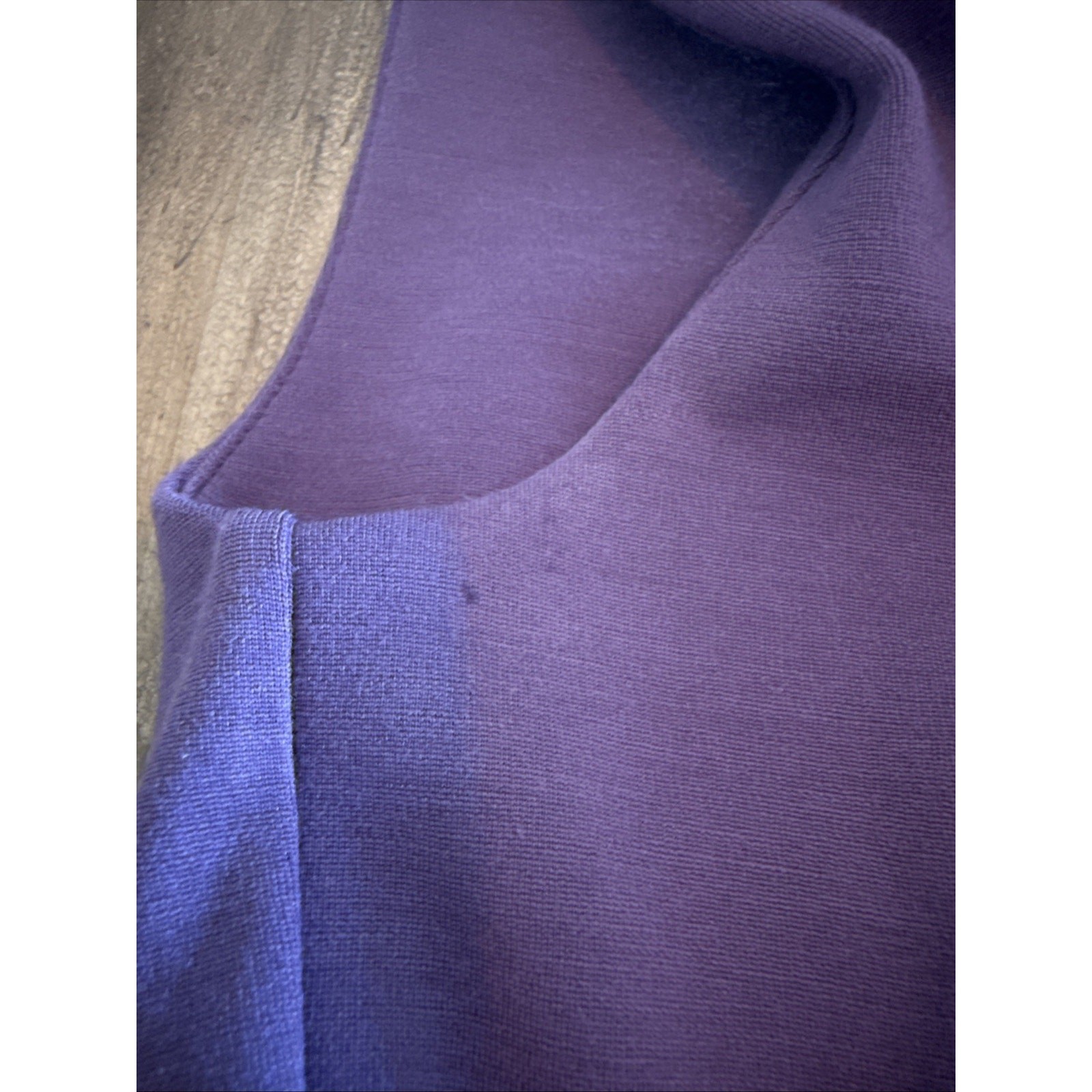 YSL Yves Saint Laurent Dress Aubergine Wool Blend Sleeveless FR36 Vintage thumbnail 11