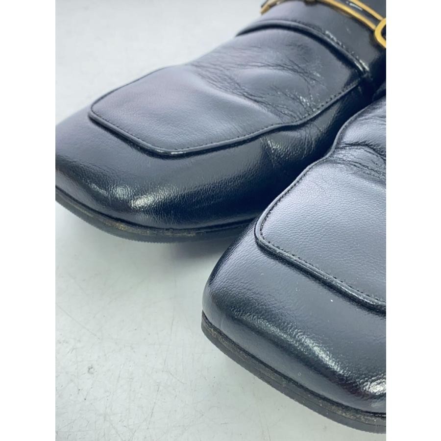 GUCCI Gold Hardware Leather Loafers Dress Shoes Size:7/JP:24 Black 141123K Auth thumbnail 7