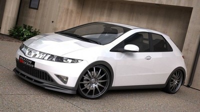 Maxton Design Frontlippe passend für Civic MK8 vor FL schwarz Hochglanz