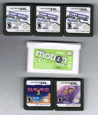 Lot of 5 Nintendo DS GAMES 3x Tony Hawk's MOTION Bejewled 3 All Star Cheer Squad