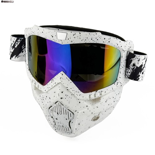 Motorcycle Goggles Motocross Detachable Face Mask ATV MTB Racing Safety Eyewear - Foto 19 di 19
