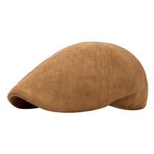 Femme Vintage Vendeur de Journaux Casquette Faux Daim Béret Réglable Décontracté
