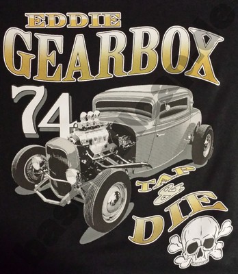 T-Shirt EDDIE GEARBOX 74 OLDSCHOOL HOTROD Dragster Pin Up V8 USA Rockabilly 617