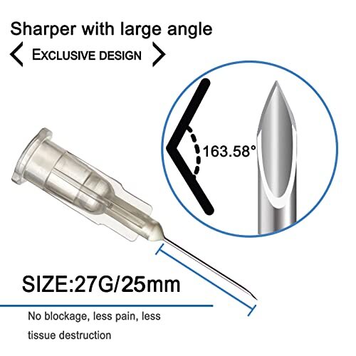 100pcsauge 1 inch Needle, Lab Measuring Supplies, 27G 1 inch