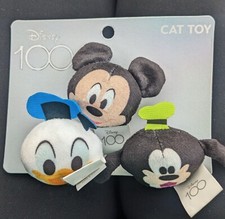 Disney's Plush Cat Toy 1.5" Mickey Mouse Donald Duck Goofy Jingle Balls Catnip