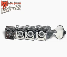 (4) Leo Quan® Chrome Badass OGT™ Bass Tuners Open Gear Large Post TK-7816-010