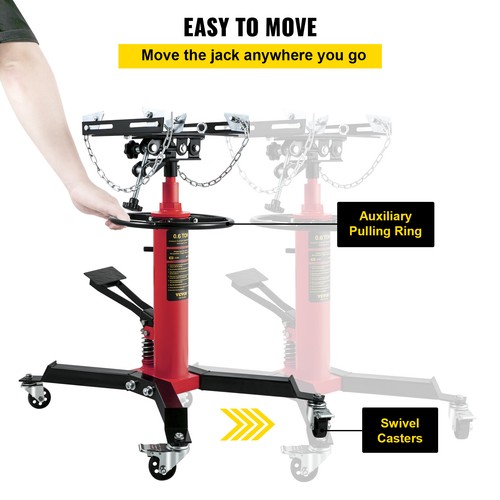 VEVOR Transmission Jack 1322 lbs 2-Stage Hydraulic High Lift Vertical Telescopic - Picture 5 of 12