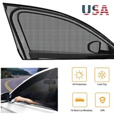 2pcs Car Side Window Sun Shade Cover Visor Mesh Shield Uv Block Sunshade Screen