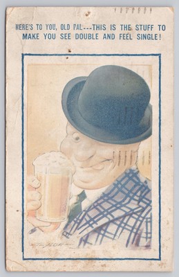Los Angeles California, Funny Man Bowler Hat Drinking Beer